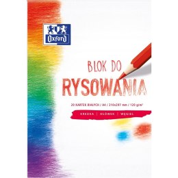 Blok rysunkowy szkolny A4 biały 20 kartek 120g 400093195 OXFORD