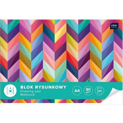 Blok rysunkowy A4 20k biały INTERDRUK Blok rysunkowy A4 20k biały INTERDRUK