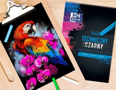Blok techniczny szkolny A3 czarne kartki 10 kartek 210g 400093235 OXFORD Blok techniczny szkolny A3 czarne kartki 10 kartek 210g 400093235 OXFORD