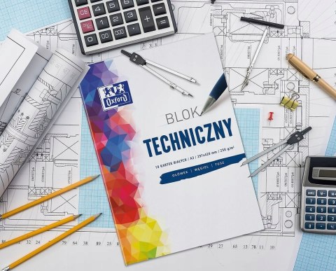 Blok techniczny szkolny A3 biały 10 kartek 250g 400093232 OXFORD Blok techniczny szkolny A3 biały 10 kartek 250g 400093232 OXFORD