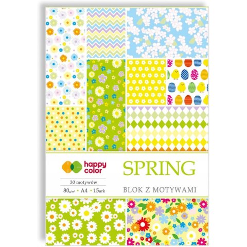 Blok z motywami A4 15k SPRING 30 motywów HA3808 2030-S HAPPY COLOR Blok z motywami A4 15k SPRING 30 motywów HA3808 2030-S HAPPY COLOR