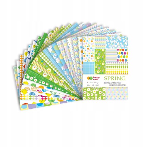 Blok z motywami A4 15k SPRING 30 motywów HA3808 2030-S HAPPY COLOR Blok z motywami A4 15k SPRING 30 motywów HA3808 2030-S HAPPY COLOR
