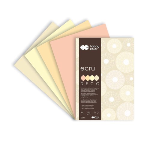 Blok z papierem barwionym A4 20k 170g 4 kolory DECO ECRU HA 3717 2030-092 HAPPY COLOR Blok z papierem barwionym A4 20k 170g 4 kolory DECO ECRU HA 3717 2030-092 HAPPY COLOR