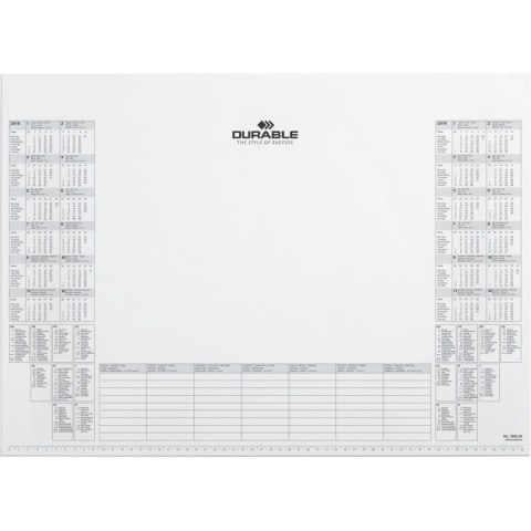 Dodatkowy wkład z kalendarzem 570x410mm do 7291 Biały 729202 DURABLE Dodatkowy wkład z kalendarzem 570x410mm do 7291 Biały 729202 DURABLE