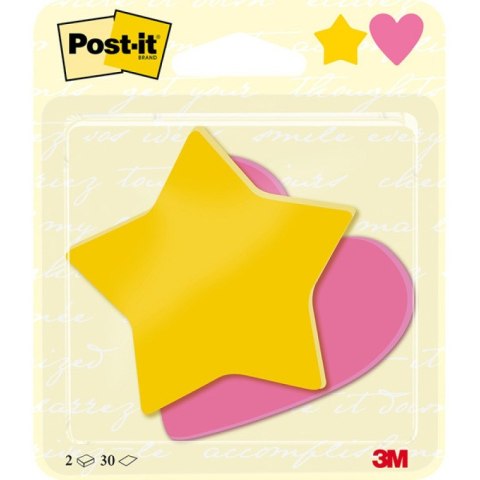 Karteczki samoprzylepne GWIAZDKA i SERDUSZKO 70x72mm 2x30kartek POST-IT Karteczki samoprzylepne GWIAZDKA i SERDUSZKO 70x72mm 2x30kartek POST-IT