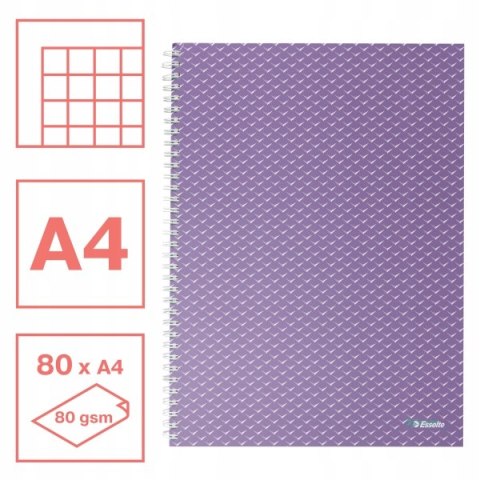 Kołonotatnik Colour`Breeze A4 w kratkę lawendowy 628479 ESSELTE Kołonotatnik Colour`Breeze A4 w kratkę lawendowy 628479 ESSELTE