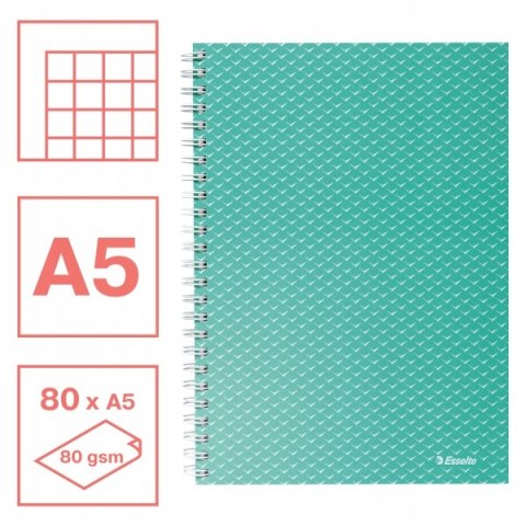 Kołonotatnik Colour`Breeze A5 w kratkę zielony 628467 ESSELTE Kołonotatnik Colour`Breeze A5 w kratkę zielony 628467 ESSELTE