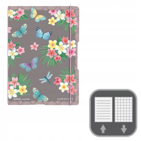 Notatnik Flex A4 80 kartek w kratkę i linie Notes Ladylike Butterflies 50044337 HERLITZ Notatnik Flex A4 80 kartek w kratkę i linie Notes Ladylike Butterflies 50044337 HERLITZ
