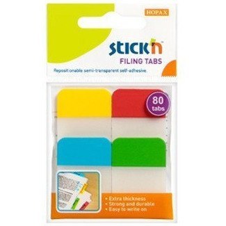 Przekładki indeksujące przeźroczyste 38x25mm 4 kolory 21607 STICK'N Przekładki indeksujące przeźroczyste 38x25mm 4 kolory 21607 STICK'N