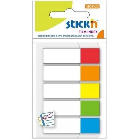 Zakładki indeksujące 45x12mm mix 5 kolorów neon 21465 STICK`N Zakładki indeksujące 45x12mm mix 5 kolorów neon 21465 STICK`N
