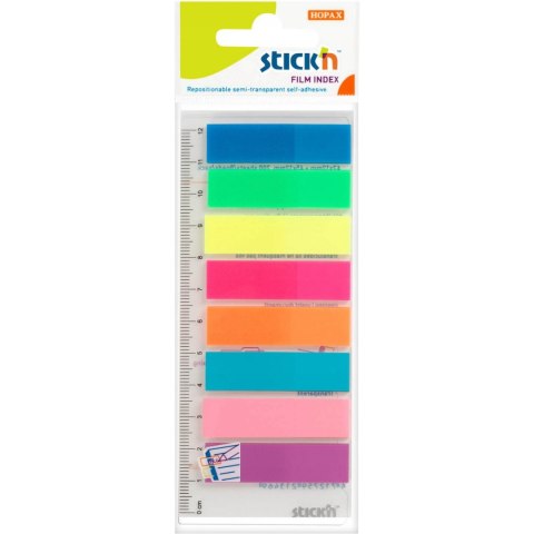 Zakładki indeksujące neon 8x 25szt.+linijka 21345 STICK`N Zakładki indeksujące neon 8x 25szt.+linijka 21345 STICK`N