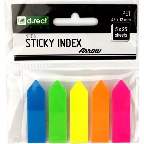 Zakładki indeksujące strzałki D.RECT 12x45mm 5kol. 009347 Zakładki indeksujące strzałki D.RECT 12x45mm 5kol. 009347