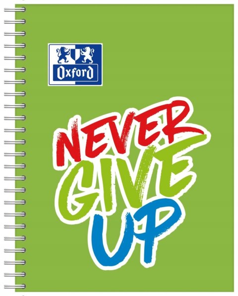Kołozeszyt A4+ 80k kratka NEVER GIVE UP 400115106 OXFORD Kołozeszyt A4+ 80k kratka NEVER GIVE UP 400115106 OXFORD
