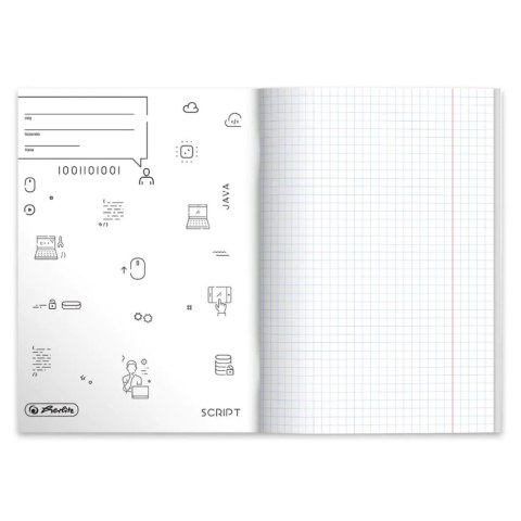 Zeszyt szkolny przedmiotowy A5 60 kartek w kratkę 70g INFORMATYKA 9577370 HERLITZ