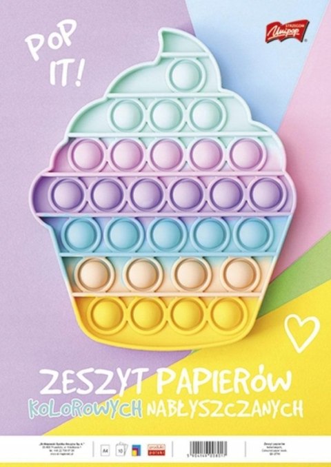 Zeszyt papierów kolorowych A4 10k nabłyszczany UNIPAP Zeszyt papierów kolorowych A4 10k nabłyszczany UNIPAP
