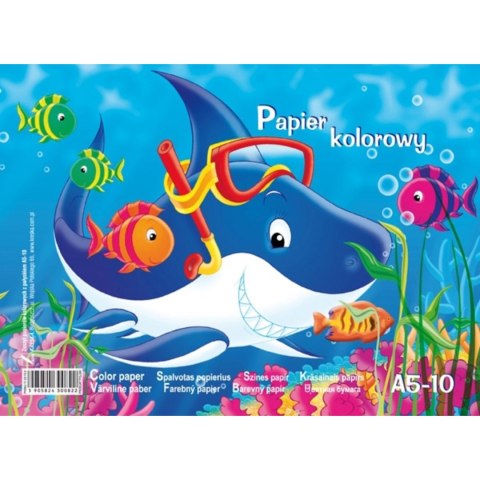 Zeszyt papierów kolorowych A5 10k z połyskiem KRESKA Zeszyt papierów kolorowych A5 10k z połyskiem KRESKA