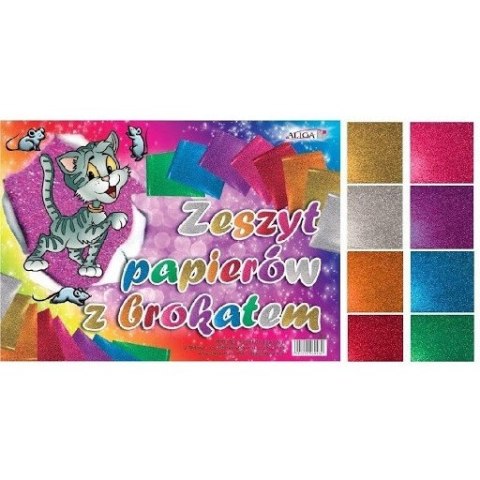 Zeszyt papierów kolorowych z brokatem B5 ZB-8 ALIGA Zeszyt papierów kolorowych z brokatem B5 ZB-8 ALIGA