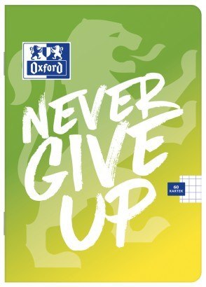 Zeszyt A5 60k kratka 90g NEVER GIVE UP 400114795 OXFORD Zeszyt A5 60k kratka 90g NEVER GIVE UP 400114795 OXFORD