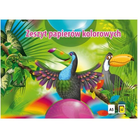 Zeszyt papierów kolorowych A5 32k KRESKA Zeszyt papierów kolorowych A5 32k KRESKA