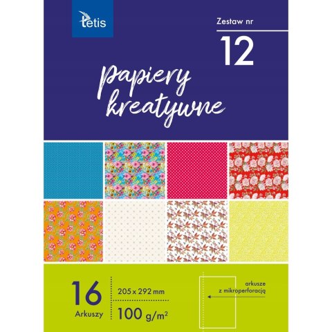 Zeszyt papierów kreatywnych A4 16k 100g KB030-12 TETIS Zeszyt papierów kreatywnych A4 16k 100g KB030-12 TETIS