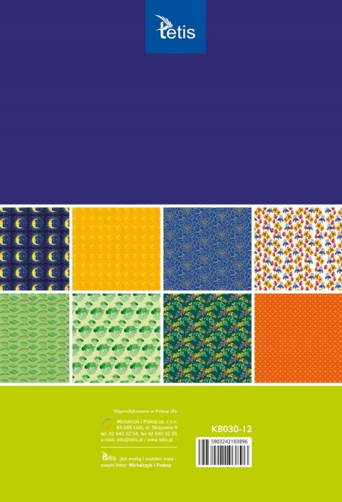 Zeszyt papierów kreatywnych A4 16k 100g KB030-12 TETIS Zeszyt papierów kreatywnych A4 16k 100g KB030-12 TETIS