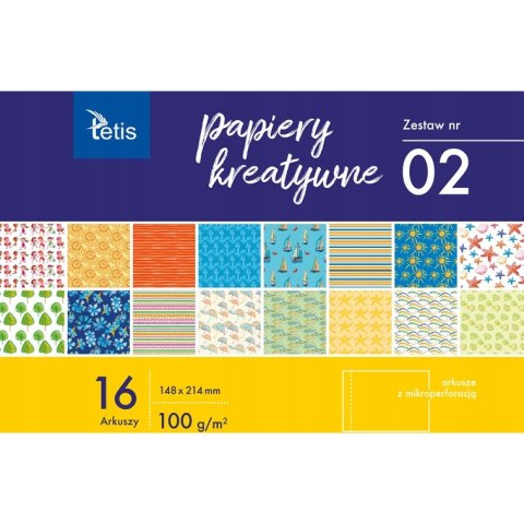 Zeszyt papierów kreatywnych A5 16k 100g KB029-02 TETIS Zeszyt papierów kreatywnych A5 16k 100g KB029-02 TETIS