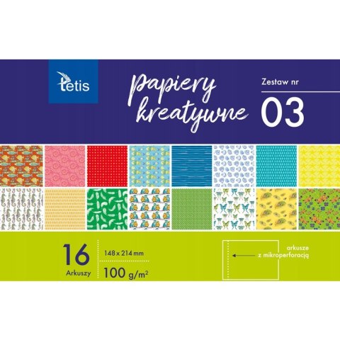 Zeszyt papierów kreatywnych A5 16k 100g KB029-03 TETIS Zeszyt papierów kreatywnych A5 16k 100g KB029-03 TETIS
