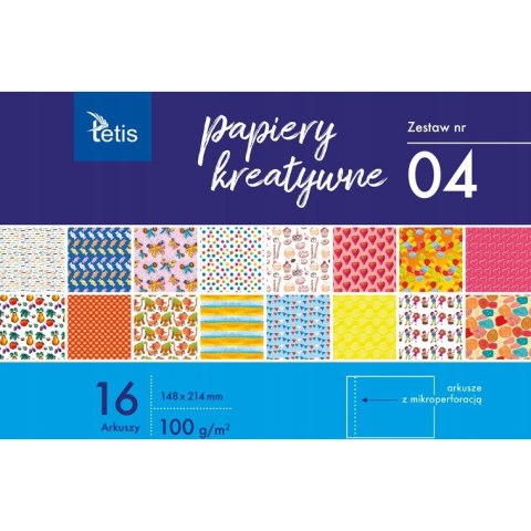 Zeszyt papierów kreatywnych A5 16k 100g KB029-04 TETIS Zeszyt papierów kreatywnych A5 16k 100g KB029-04 TETIS