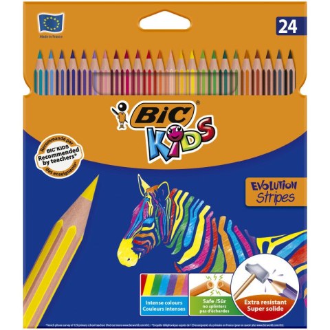 Kredki Eco Evolution 24kolory STRIPES 9505251 BIC Kredki Eco Evolution 24kolory STRIPES 9505251 BIC