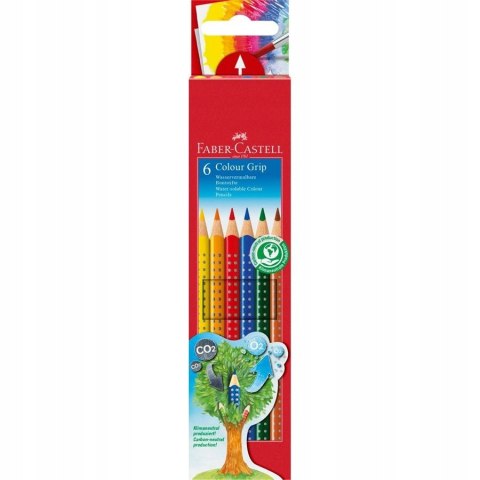 Kredki GRIP 2001 6 kolorów opak. kartonowe 112406 FABER-CASTELL Kredki GRIP 2001 6 kolorów opak. kartonowe 112406 FABER-CASTELL