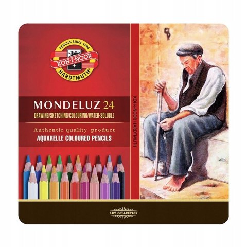 Kredki MONDELUZ 24 kol. opakowanie metalowe 3724 KOH-I-NOOR Kredki MONDELUZ 24 kol. opakowanie metalowe 3724 KOH-I-NOOR