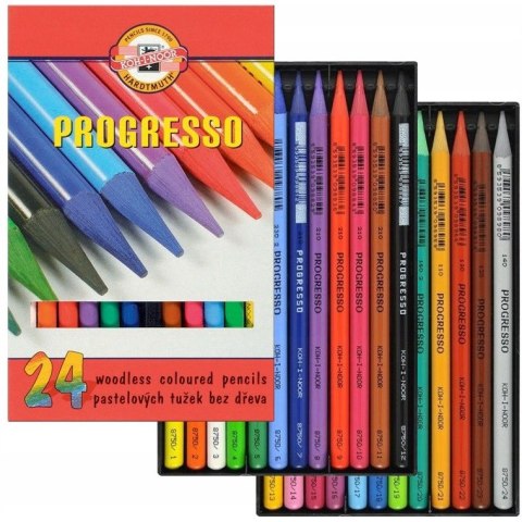 Kredki bezdrzewne PROGRESSO 24 kolory 8758 KOH-I-NOOR