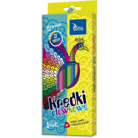 Kredki TETISKI trójkątne 12 kol. KT003-AB TETIS Kredki TETISKI trójkątne 12 kol. KT003-AB TETIS