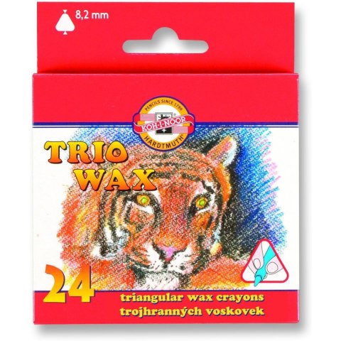 Kredki TRIO WAX 24 kolory 8,2 mm 8274/1 KOH-I-NOOR Kredki TRIO WAX 24 kolory 8,2 mm 8274/1 KOH-I-NOOR
