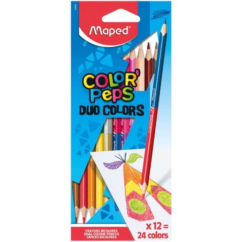 Kredki dwustronne COLORPEPS DUO 12=24kol 829600 Kredki dwustronne COLORPEPS DUO 12=24kol 829600