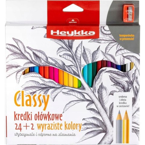 Kredki ołówkowe Classy trójkątne z temperówką 24szt. HEYKKA (609008) Kredki ołówkowe Classy trójkątne z temperówką 24szt. HEYKKA (609008)