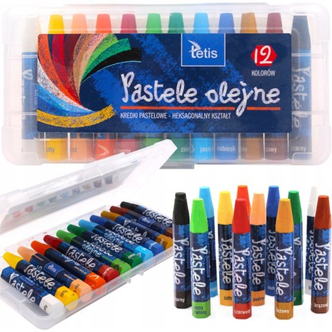 Kredki pastele olejne heksagonalne 12kol KT020-AB Kredki pastele olejne heksagonalne 12kol KT020-AB