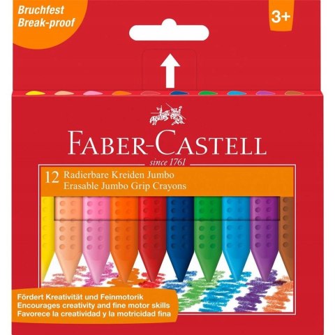 Kredki świecowe GRIP JUMBO trójkątne 12 kolorów FABER-CASTELL 122540 FC Kredki świecowe GRIP JUMBO trójkątne 12 kolorów FABER-CASTELL 122540 FC