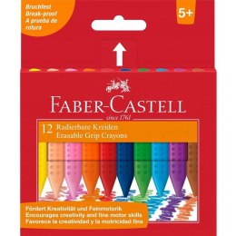 Kredki świecowe GRIP trójkątne 12 kolorów FABER-CASTELL 122520 FC