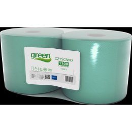 Czyściwo w roli 25cm*250m (2 rolki) zielone makulatura CLIVER GREEN 250/1 9041