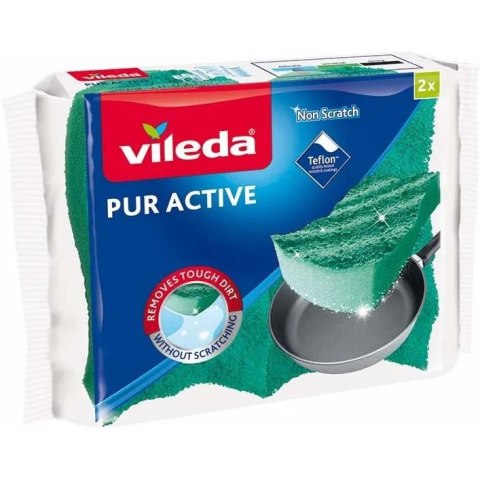 Gąbka VILEDA PUR ACTIVE 7x15cm (2 sztuki) zielona 4031791 Gąbka VILEDA PUR ACTIVE 7x15cm (2 sztuki) zielona 4031791