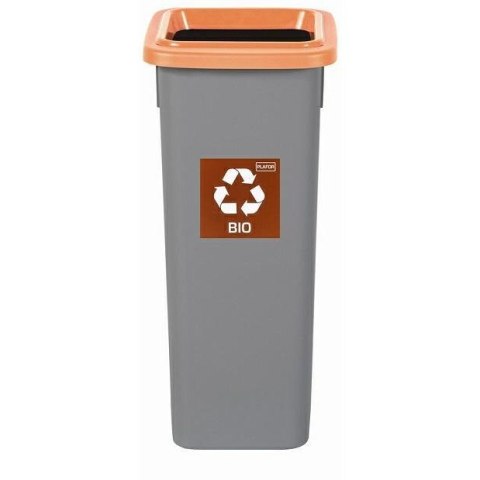 Kosz PLAFOR FIT BIN 20L szary, do segregacji - ramka brązowa - BIO 713-06 Kosz PLAFOR FIT BIN 20L szary, do segregacji - ramka brązowa - BIO 713-06