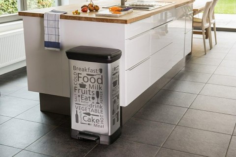 Kosz na śmieci CURVER DECO BIN z pedałem 50L srebrny metalizowany wzór KITCHEN 02162-K07-01 205873 Kosz na śmieci CURVER DECO BIN z pedałem 50L srebrny metalizowany wzór KITCHEN 02162-K07-01 205873