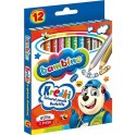 Kredki szkolne z glinki kaolinowej Zestaw 12 kredek 15cm BAMBINO
