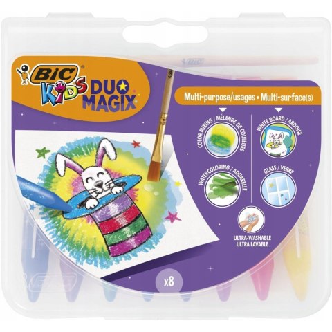 Kredki KIDS DUO MAGIX + pędzelek 8 kolorów 989683 BIC Kredki KIDS DUO MAGIX + pędzelek 8 kolorów 989683 BIC