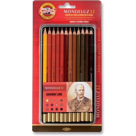 Kredki MONDELUZ 3722/BR 12 szt. LINIA BRĄZY op. metalowe KOH-I-NOOR Kredki MONDELUZ 3722/BR 12 szt. LINIA BRĄZY op. metalowe KOH-I-NOOR