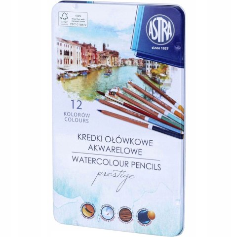 Kredki akwarelowe ołówkowe 12 kolorów zestaw 312121001 ASTRA Kredki akwarelowe ołówkowe 12 kolorów zestaw 312121001 ASTRA