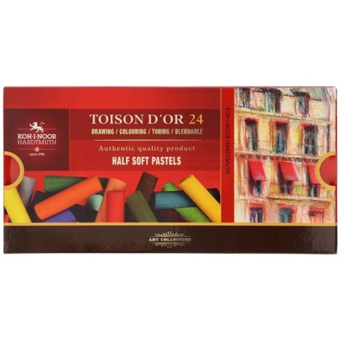 Kredki pastele suche połówki 24 kolory 8544 TOISON DOR KOH-I-NOOR Kredki pastele suche połówki 24 kolory 8544 TOISON DOR KOH-I-NOOR