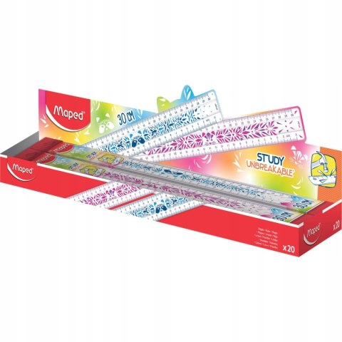 Linijka Study niełamliwa mini friends 30 cm mix kolorów 245601 MAPED