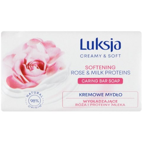 Mydło w kostce LUKSJA 90g o zapachu Róża i Proteiny mleka Mydło w kostce LUKSJA 90g o zapachu Róża i Proteiny mleka